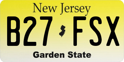 NJ license plate B27FSX