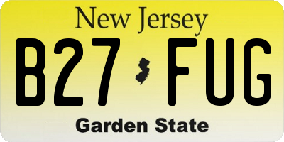 NJ license plate B27FUG
