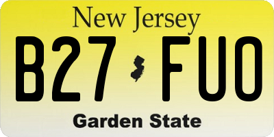 NJ license plate B27FUO