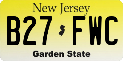 NJ license plate B27FWC