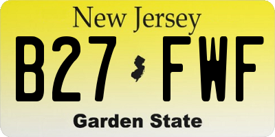 NJ license plate B27FWF