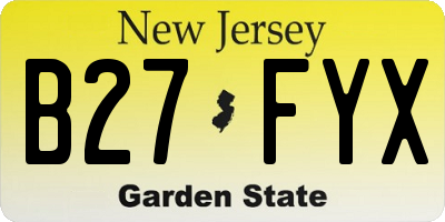 NJ license plate B27FYX
