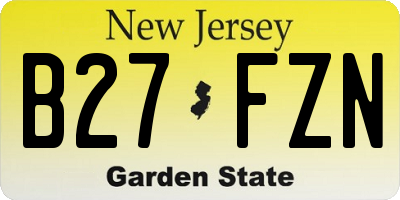 NJ license plate B27FZN