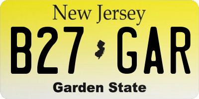 NJ license plate B27GAR