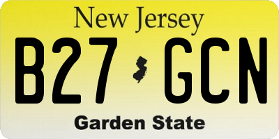 NJ license plate B27GCN