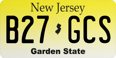 NJ license plate B27GCS