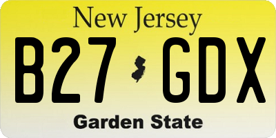 NJ license plate B27GDX