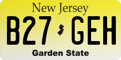 NJ license plate B27GEH