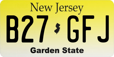 NJ license plate B27GFJ