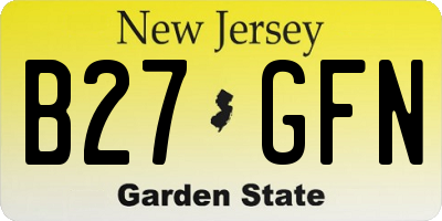 NJ license plate B27GFN
