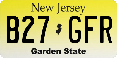 NJ license plate B27GFR