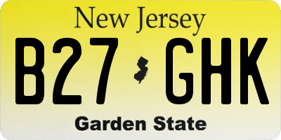 NJ license plate B27GHK