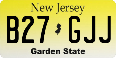 NJ license plate B27GJJ