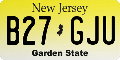 NJ license plate B27GJU
