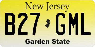 NJ license plate B27GML