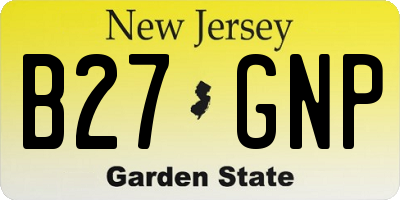 NJ license plate B27GNP