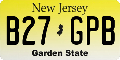 NJ license plate B27GPB