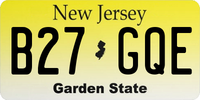 NJ license plate B27GQE