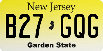 NJ license plate B27GQG