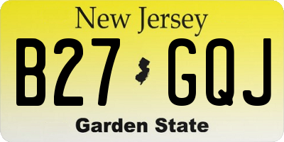 NJ license plate B27GQJ