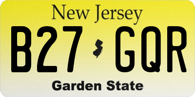 NJ license plate B27GQR