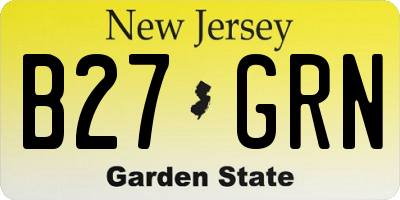 NJ license plate B27GRN
