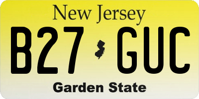 NJ license plate B27GUC