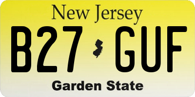 NJ license plate B27GUF