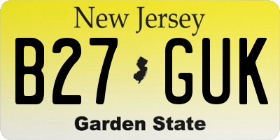 NJ license plate B27GUK