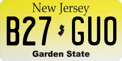 NJ license plate B27GUO