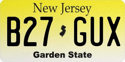 NJ license plate B27GUX