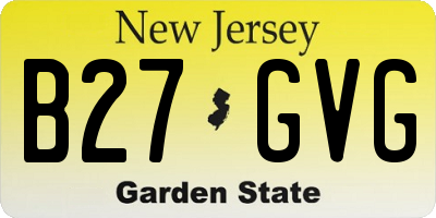 NJ license plate B27GVG