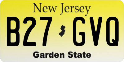 NJ license plate B27GVQ