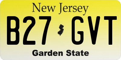 NJ license plate B27GVT