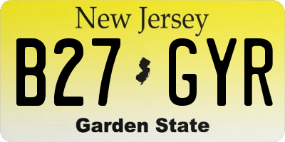 NJ license plate B27GYR