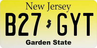 NJ license plate B27GYT