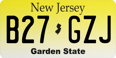 NJ license plate B27GZJ