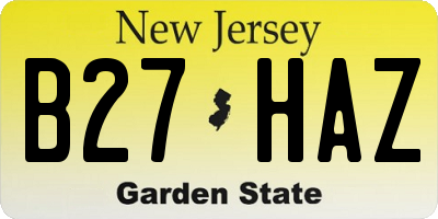 NJ license plate B27HAZ