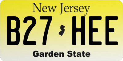 NJ license plate B27HEE