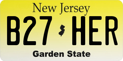 NJ license plate B27HER