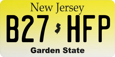 NJ license plate B27HFP