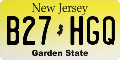 NJ license plate B27HGQ