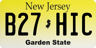 NJ license plate B27HIC