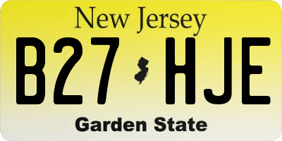 NJ license plate B27HJE