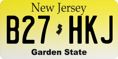 NJ license plate B27HKJ