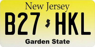 NJ license plate B27HKL