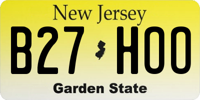 NJ license plate B27HOO