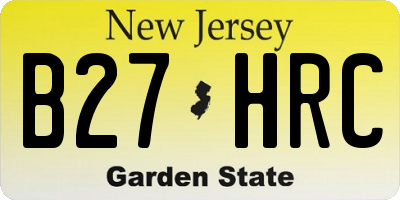 NJ license plate B27HRC