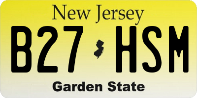 NJ license plate B27HSM
