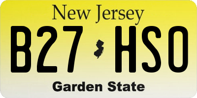 NJ license plate B27HSO